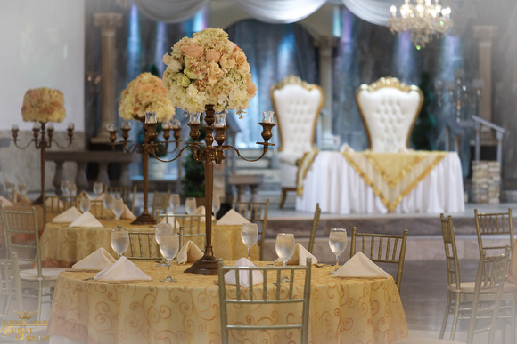 Mixed Whites Centerpiece with Gold overlays