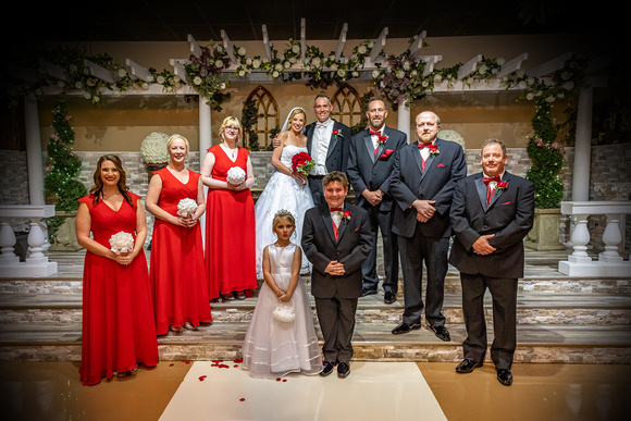 Bridal Party in red & dark grey